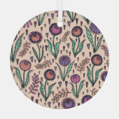 レトロ60sフローラ：ホームデコーパターン ガラスオーナメント (裏面)