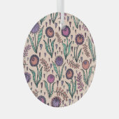 レトロ60sフローラ：ホームデコーパターン ガラスオーナメント (正面右)