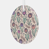 レトロ60sフローラ：ホームデコーパターン ガラスオーナメント (正面左)
