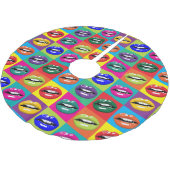 レトロ60sリップポップ・アートの培養アールデコユニーク ブラッシュドポリエステルツリースカート (アングル)