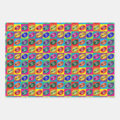 レトロ60sリップポップ・アートの培養アールデコ ラッピングペーパーシート (正面3)
