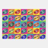 レトロ60sリップポップ・アートの培養アールデコ ラッピングペーパーシート (正面)