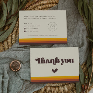 レトロ60sヴィンテージお礼パッケージ挿入カード 名刺