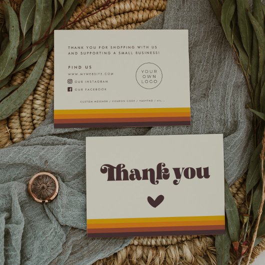 レトロ60sヴィンテージお礼パッケージ挿入カード 名刺