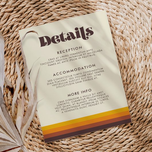 レトロ60sヴィンテージウェディングゲスト情報 エンクロージャーカード