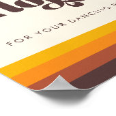 レトロ60sヴィンテージウェディングビーチサンダルサイン ポスター (角)