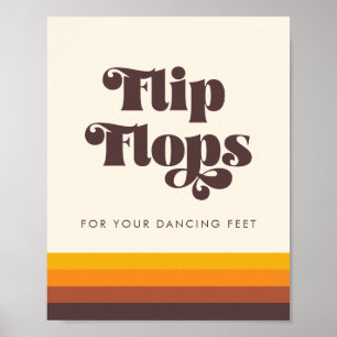 レトロ60sヴィンテージウェディングビーチサンダルサイン ポスター
