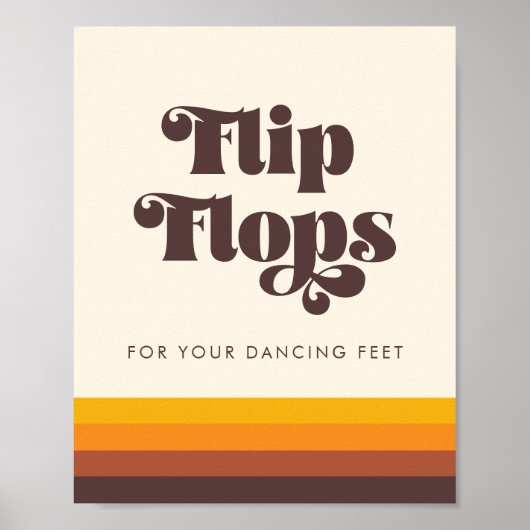 レトロ60sヴィンテージウェディングビーチサンダルサイン ポスター (正面)