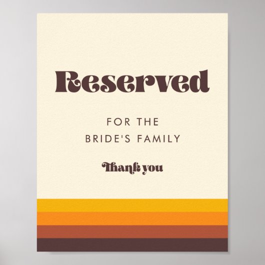 レトロ60sヴィンテージウェディング予約看板 ポスター (正面)