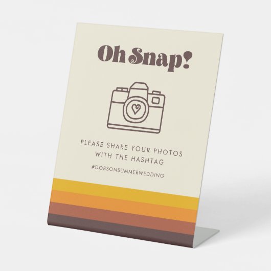 レトロ60sヴィンテージオスナッ結婚プのハッシュタグ 台座サイン (正面)