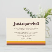 レトロ60sヴィンテージカラーたった今結婚しました発表 招待状 (スタンド正面)