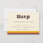 レトロ60sヴィンテージカラーウェディングRSVPカード 出欠カード (正面)