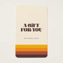 レトロ60sヴィンテージカラーギフト証明書