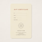 レトロ60sヴィンテージカラーギフト証明書 (裏面)