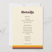 レトロ60sヴィンテージカラーバチェロレッテ週末 招待状 (裏面)