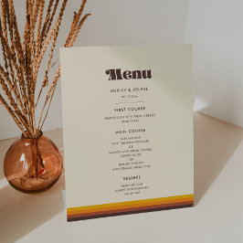 レトロ60sヴィンテージカラー結婚のメニュー 台座サイン