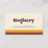レトロ60sヴィンテージカラー結婚のレジストリカード エンクロージャーカード (正面)