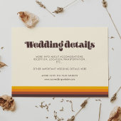 レトロ60sヴィンテージカラー結婚の詳細カード エンクロージャーカード