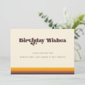 レトロ60sヴィンテージカラー誕生日ウィッシュカード セーブザデート (スタンド正面)