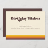 レトロ60sヴィンテージカラー誕生日ウィッシュカード セーブザデート (正面/裏面)