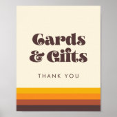 レトロ60sヴィンテージカードとギフト結婚のサイン ポスター (正面)