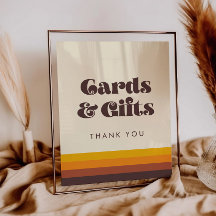 レトロ60sヴィンテージカードとギフト結婚のサイン