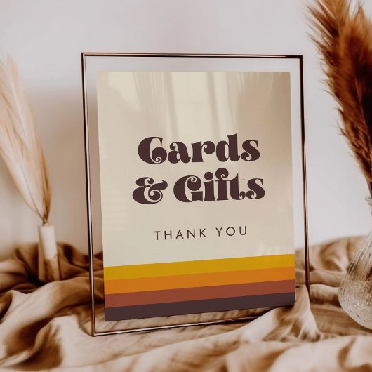 レトロ60sヴィンテージカードとギフト結婚のサイン ポスター