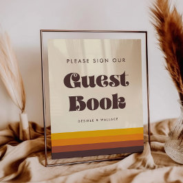 レトロ60sヴィンテージゲストブックのサイン結婚にサイン ポスター