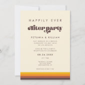 レトロ60sヴィンテージパーティー後ずっと幸せに 招待状 (正面)