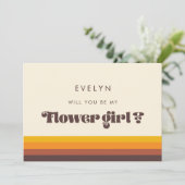 レトロ60sヴィンテージフラワーガール提案カード 招待状 (スタンド正面)
