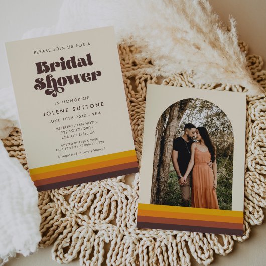 レトロ60sヴィンテージブライダルシャワー 招待状