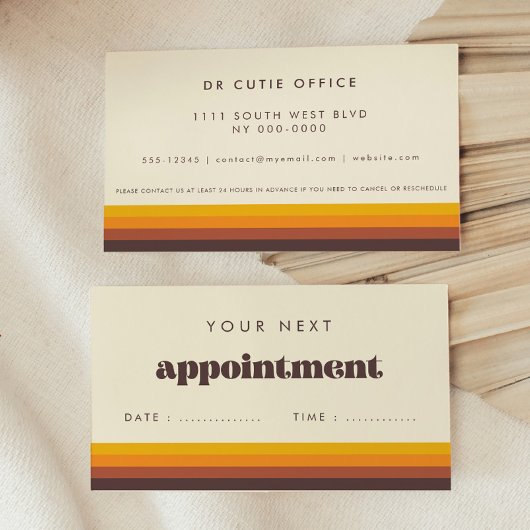 レトロ60sヴィンテージミッドセンチュリーヘルスプロフェッショナル 予約カード