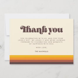 レトロ60sヴィンテージミッドセンチュリーベイビーシャワー サンキューカード