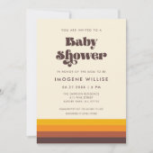 レトロ60sヴィンテージミッドセンチュリーベイビーシャワー 招待状 (正面)