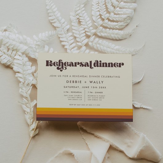 レトロ60sヴィンテージミッドセンチュリーリハーサルディナー 招待状