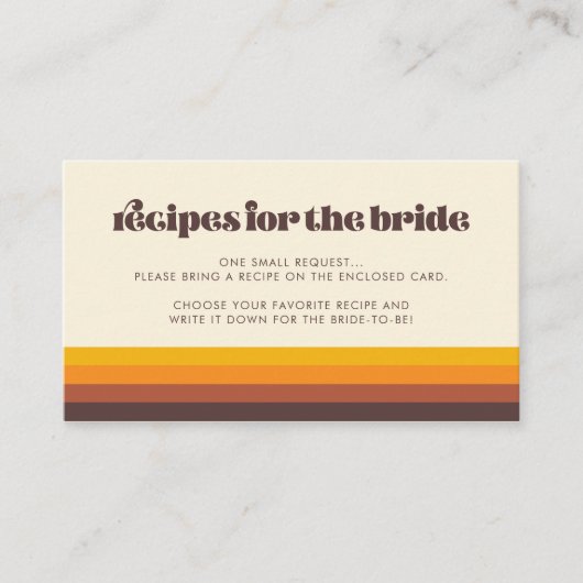 レトロ60sヴィンテージミッドセンチュリーレシピリクエストカード エンクロージャーカード (正面)