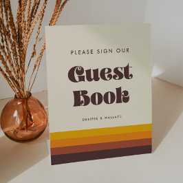 レトロ60sヴィンテージミッドセンチュリー私たちのゲストブックに署名 台座サイン