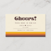 レトロ60sヴィンテージミッドセンチュリー結婚ズ飲料チケット 名刺 (正面)