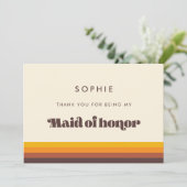 レトロ60sヴィンテージメイド・オブ・オーナー(花嫁付き添い人)サンキューカード 招待状 (スタンド正面)