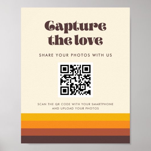 レトロ60sヴィンテージラブサインを撮る ポスター (正面)