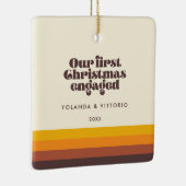 レトロ60sヴィンテージ初めてのクリスマス婚約した写真 セラミックオーナメント (右)