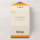 レトロ60sヴィンテージ結婚カラー オールインワン招待状 (外側)