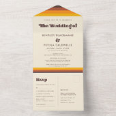 レトロ60sヴィンテージ結婚カラー オールインワン招待状 (内側)