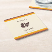 レトロ60sヴィンテージ結婚カラー スクエアペーパーコースター (アングル)