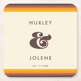 レトロ60sヴィンテージ結婚カラー スクエアペーパーコースター