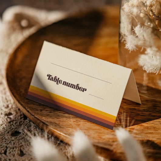 レトロ60sヴィンテージ結婚カラー プレイスカード