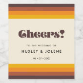 レトロ60sヴィンテージ結婚カラー ワインラベル (シングルラベル)