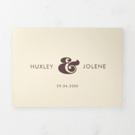 レトロ60sヴィンテージ結婚カラー 三つ折り招待状