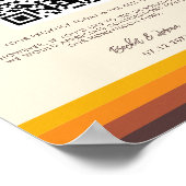 レトロ60sヴィンテージ色ハネムーンファンドQRコード ポスター (角)