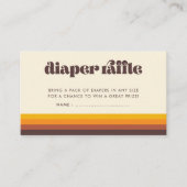 レトロ60sヴィンテージ赤ちゃんシャワーおむつラッフルカード エンクロージャーカード (正面)